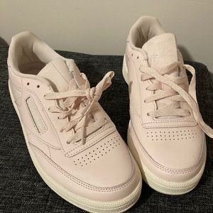 Soft pink Reebok tennis shoes